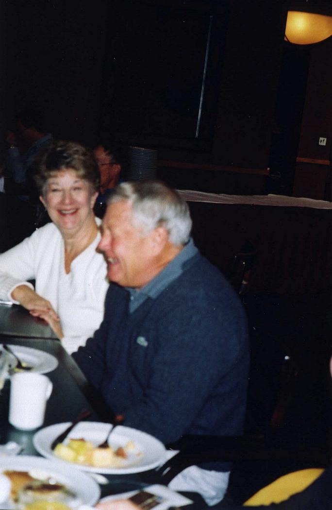 Jim Dunham with Mary Wheeler  looking on